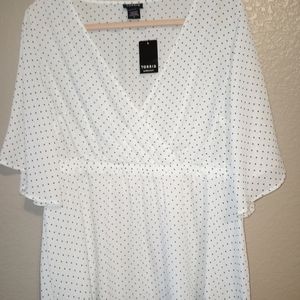 Torrid sheer polka-dot baby doll top size 0 NWT